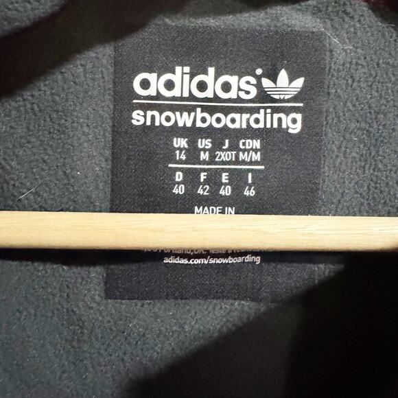 Adidas Women Medium Black White Full Zip Snowboarding Jacket Hood - Picture 8 of 12